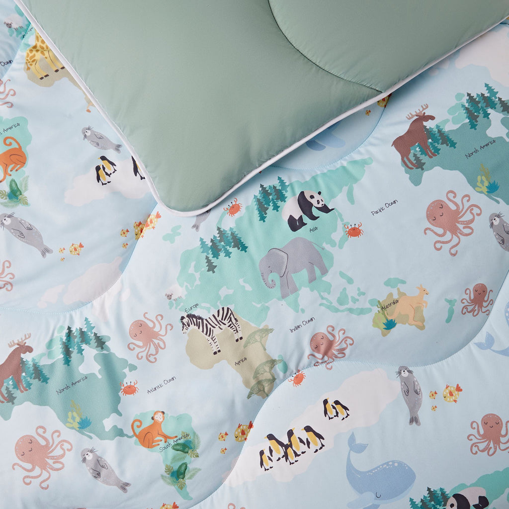 Night Lark® Junior - Animal Atlas - Children's Coverless Duvet Set details