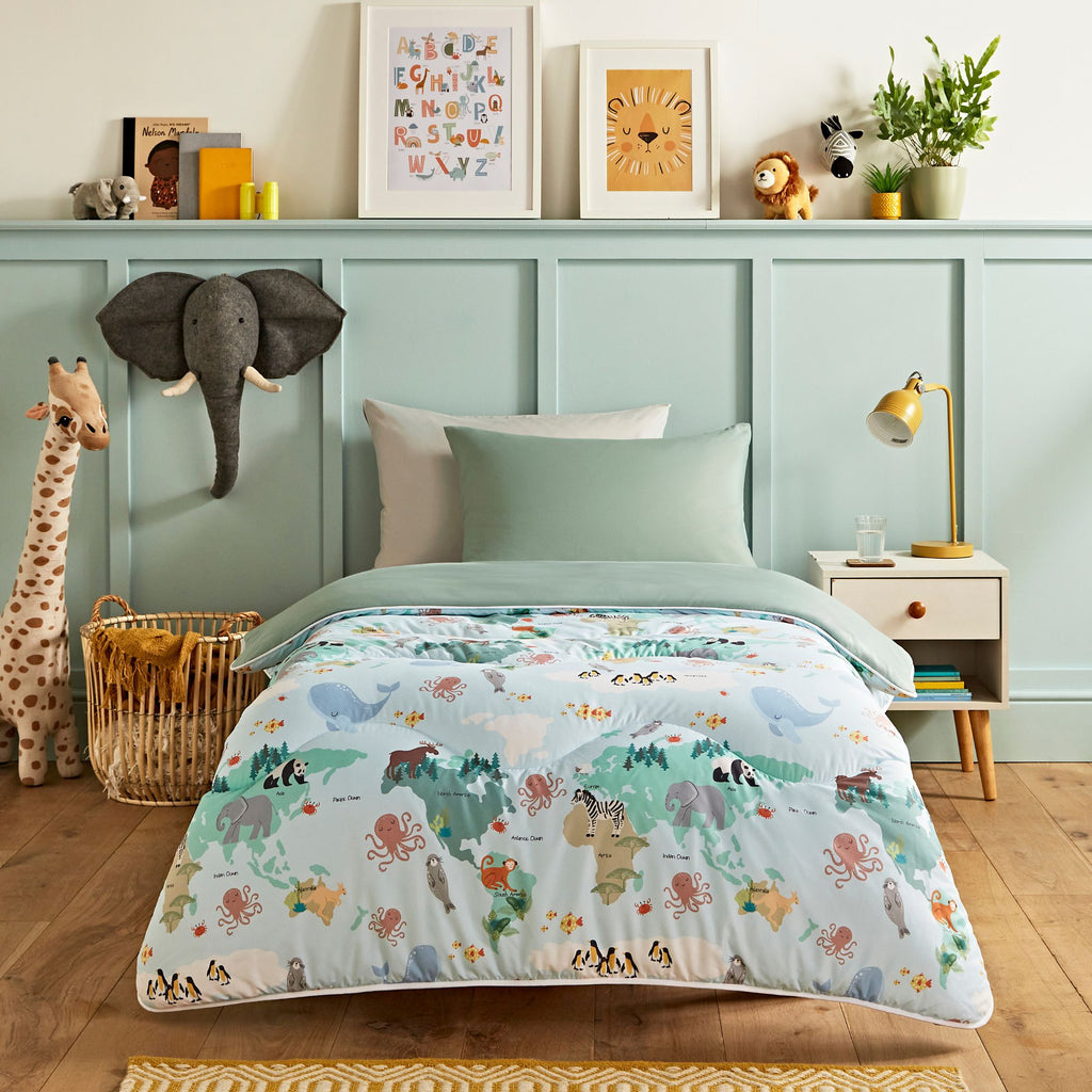 Night Lark® Junior - Animal Atlas - Children's Coverless Duvet Set lifestyle