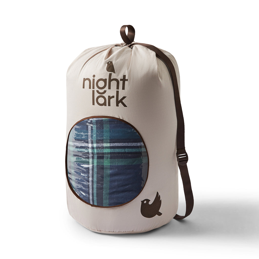 Night Lark®  Cosy Sherpa Throw Classic Tartan Navy Duffle Bag