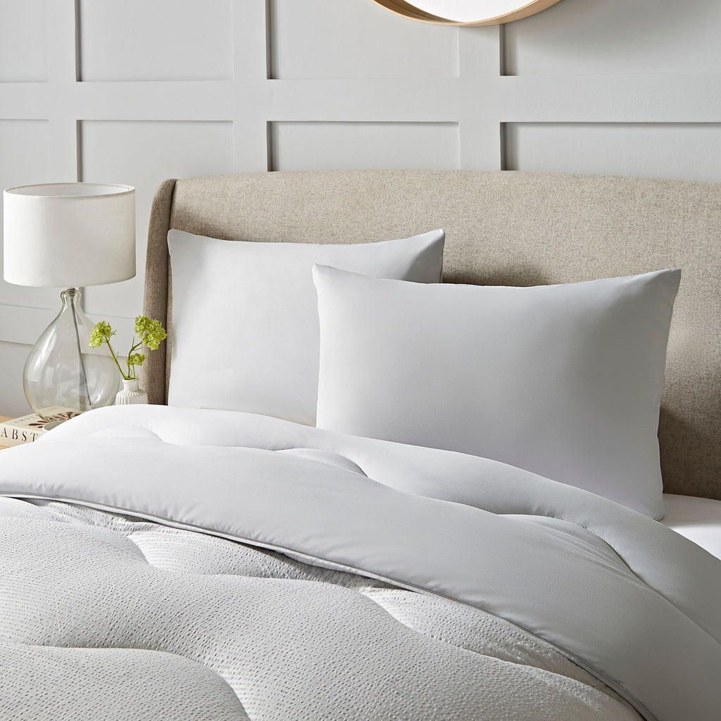 Night Lark Seersucker Coverless Duvet Set lifestyle in White