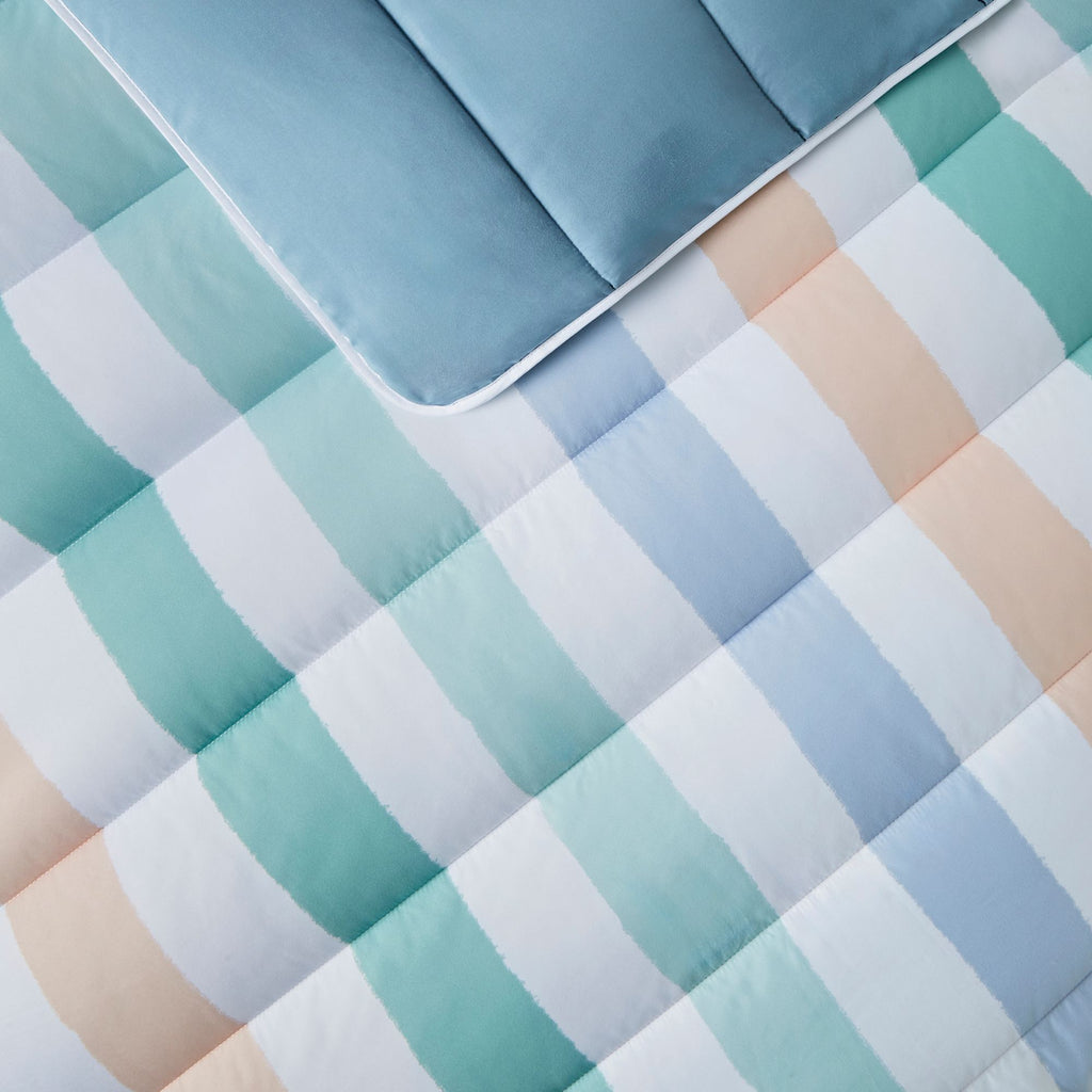 Night Lark Painted Strips Coverless Duvet Set Detail