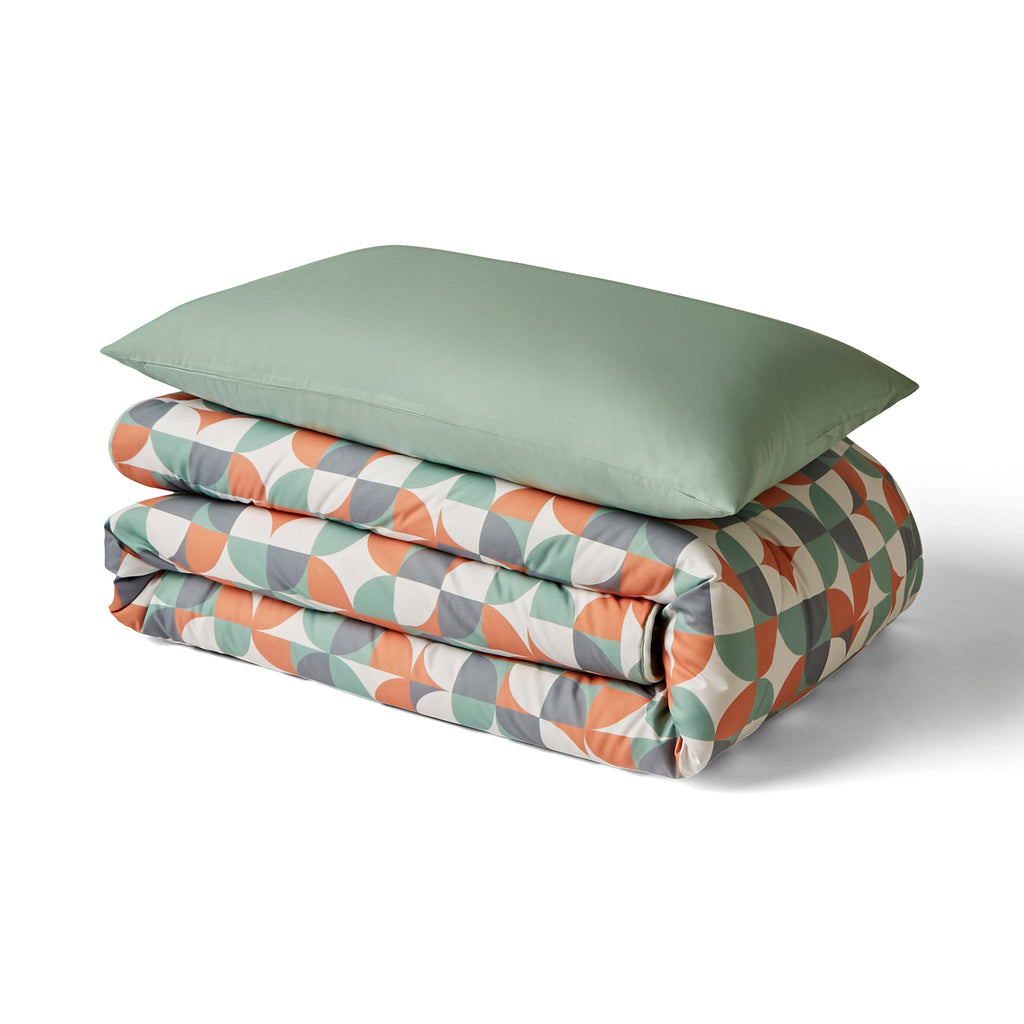 Night Lark® Scandi Geometric Coverless Duvet Set folded up