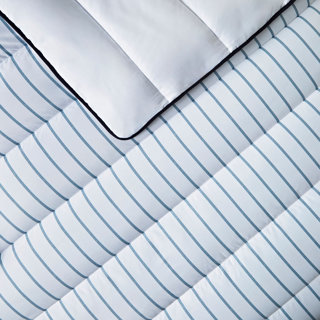 Night Lark Ticking Stripe Coverless Duvet Set Detail